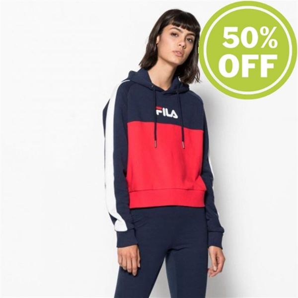 Fila Mikiny Damske Červené / Čierne - Wenda Hoodie S Crew Neck True Vypredaj - Slovakia 02415-XHUE